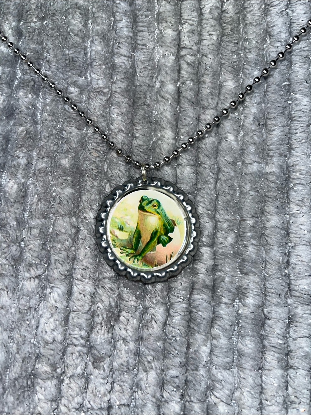 Frog Pendant Necklace - Green - Pets Reptile